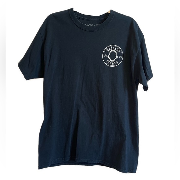 Haggard Pirate— Shark Graphic Tee, black/white, Large - Picture 2 of 5